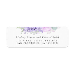 Dusty Purple Floral Mariage Étiquette