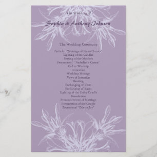 Dusty Purple Floral Wedding Program