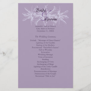 Dusty Purple Floral Wedding Program