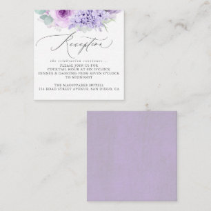 Dusty Purple Floral Wedding Reception Enclosure Card