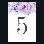 Dusty Purple Floral Wedding Table Number<br><div class="desc">Dusty purple flowers wedding table number cards</div>