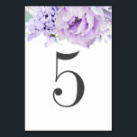Dusty Purple Floral Wedding Table Number<br><div class="desc">Dusty purple flowers wedding table number cards</div>