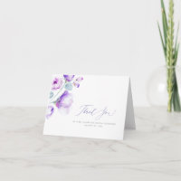 Dusty Purple Floral Wedding Thank You