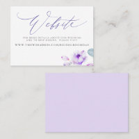 Dusty Purple Floral Wedding Website Card