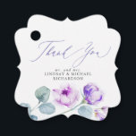Dusty Purple Flowers Elegant Wedding Thank You Favour Tags<br><div class="desc">Dusty purple wedding favour tags</div>