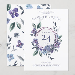 Dusty Purple jardin fleuri Mariage Invitation