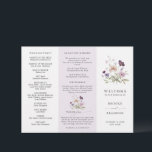 Dusty Purple Lavender Wildflower Wedding Program<br><div class="desc">Capture the beauty of nature on your special day with our exquisite wildflower watercolor wedding program. Elegant, unique, and blooming with love. Use the text fields to personalize your design with your own wording and details. If you want to change the font style, colour or text placement, simply click the...</div>
