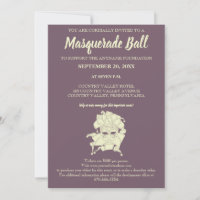 Dusty Purple Masquerade Ball Fundraiser Gala Invit