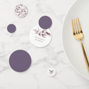 Dusty Purple Mauve Pink Blush Pink Leaves Confetti
