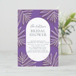 Dusty Purple Minimal Text Script Bridal Shower  Invitation