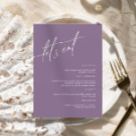 Dusty Purple Minimalist Wedding Menu Card<br><div class="desc">*** Please enter H013 in the store search to find all matching items *** Or visit our Dusty Purple Minimalist Collection. *** This high-quality design is easy to customize to match your wedding colours, styles and theme. For further customization, please click the "Edit using Design Tool" link and use our...</div>