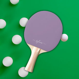 Dusty Purple Modern Girly Monogram Name Ping Pong Paddle