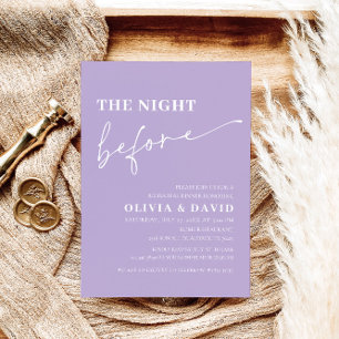 Dusty Purple Night Before Rehearsal Dinner Invite