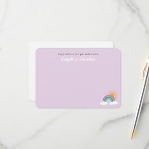 Dusty Purple Pretty Rainbow Sunshine Baby Advice RSVP Card
