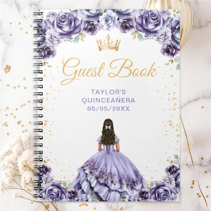 Dusty Purple Princess Quinceañera Livre d'or