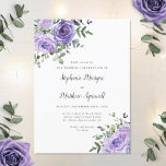 Dusty Purple Roses Botanical Wedding Invitation<br><div class="desc">These wedding invitations feature watercolor floral design with dusty purple roses with eucalyptus leaf foliage. Personalize them with your text. Matching wedding suite and reception products also available.</div>