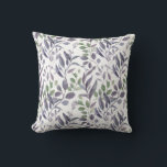 Dusty Purple Sage Green Leaves Greenery | Throw Pillow<br><div class="desc">Watercolor dusty purple and sage green leaves and greenery throw pillows. A stylish and elegant way to liven up your living space,  whether it be your living room,  sun porch,  or bedroom.</div>