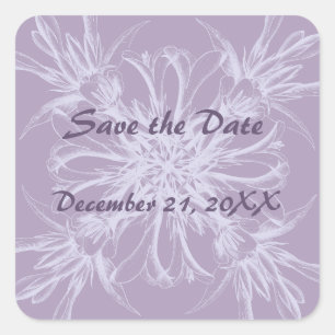 Dusty Purple Save the Date Stickers