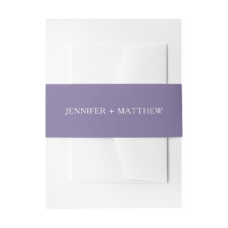 Dusty Purple Solid Colour Belly Bands Invitation Belly Band