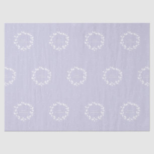 Dusty Purple + White Christmas Holly and Berries Tissue Paper