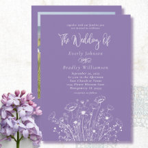 Dusty Purple Wildflower QR Code Photo Wedding