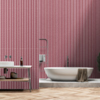 Dusty Red And White Large Butcher Stripe