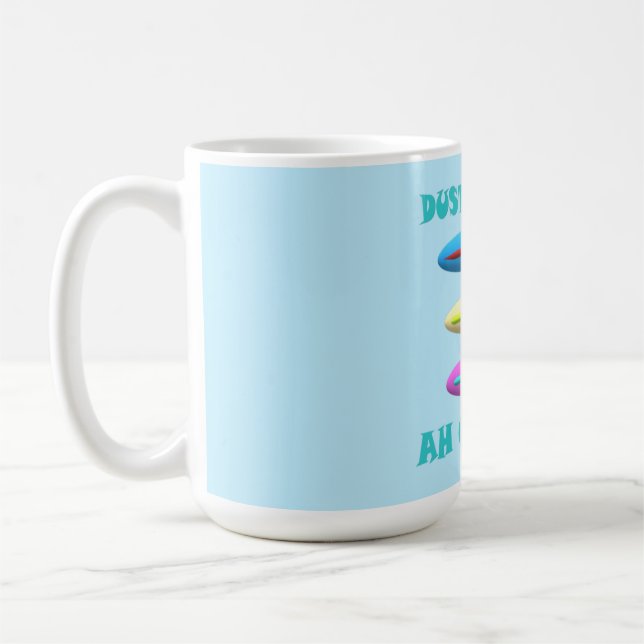 Dusty Road design pale blue with words Coffee Mug (Left)