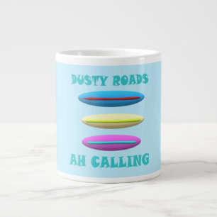 Dusty Road design pale blue with words Large Coffee Mug