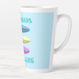 Dusty Road design pale blue with words Latte Mug