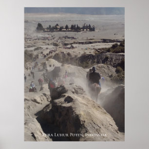 Dusty Road to Temple Indonesia Travel Destination Poster