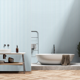  Dusty Robins Egg Blue White Stripes Wallpaper