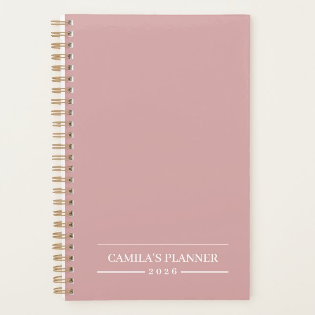 Dusty Rose 2026 Planner | Custom Name & Year (Front)