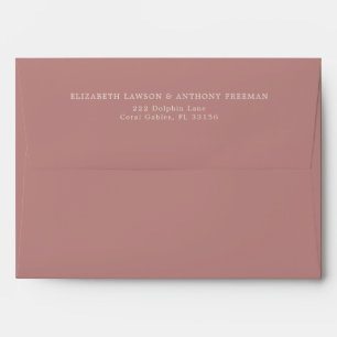 Dusty Rose Addressed Wedding Envelope