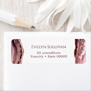 dusty rose agate return address label