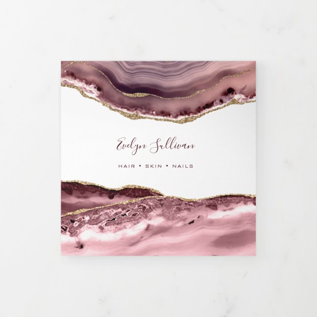 Dusty Rose Agate Trifold Brochure (Cover)