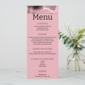 Dusty Rose and Black Modern Wedding   Menu