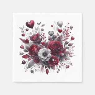 Dusty Rose and Burgundy Napkin