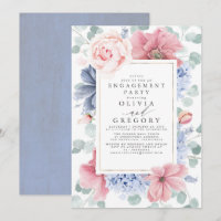 Dusty Rose and Dusty Blue Floral Engagement Party