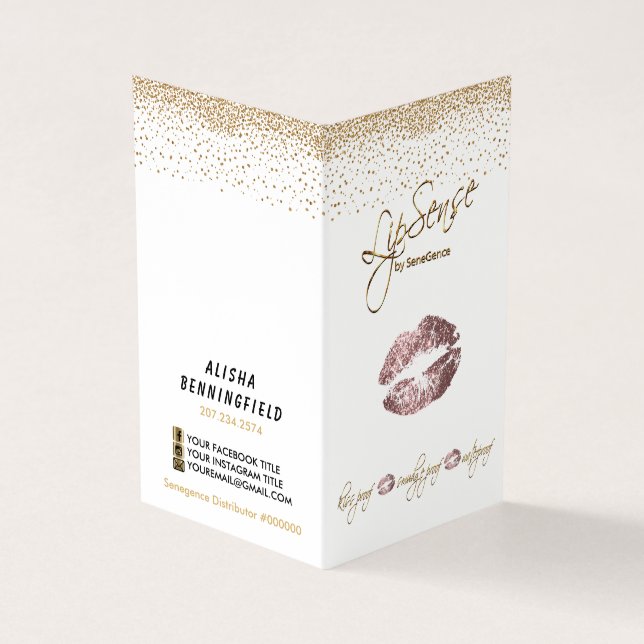 Dusty Rose and Gold Lip Instructions- White Business Card (Outside)