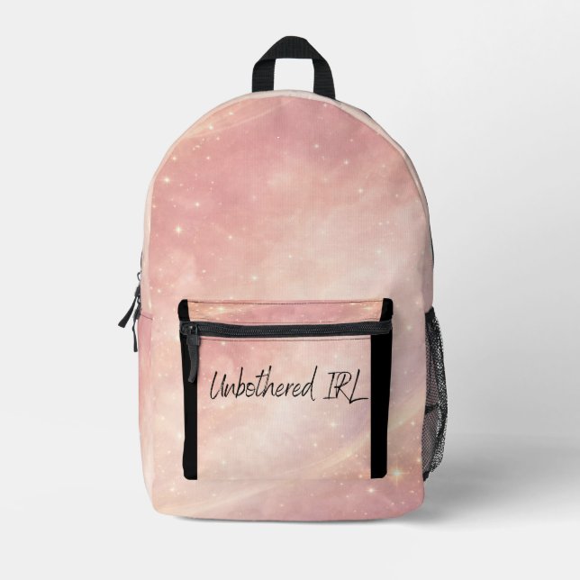Dusty rose and moon milk AI art  Printed Backpack (Front)