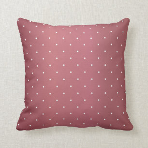 Dusty Rose and Tiny White Polka Dots Throw Pillow