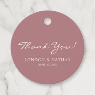 Dusty Rose And White Wedding  Favour Tags