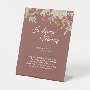 Dusty Rose Autumn Boho Wedding In Loving Memory Pedestal Sign