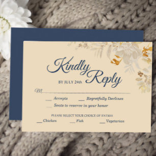 Dusty Rose Autumn Boho wedding meal choice RSVP Ca Card