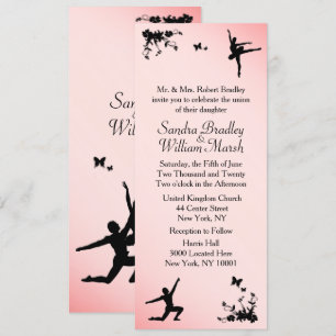 Dusty Rose Ballet Dance Wedding Invitation