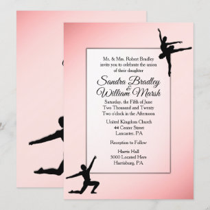 Dusty Rose Ballet Dance Wedding Invitation