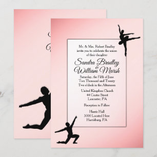 Dusty Rose Ballet Dance Wedding Invitation
