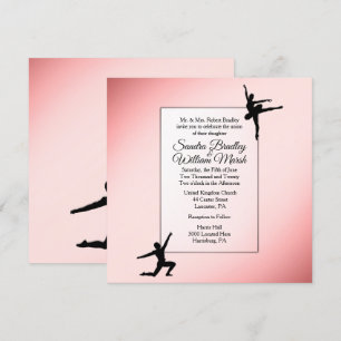 Dusty Rose Ballet Dancers Faire-part de mariage