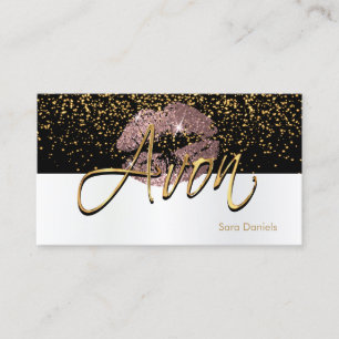 Dusty Rose - Black and White Satin Dusty Rose Lips Business Card