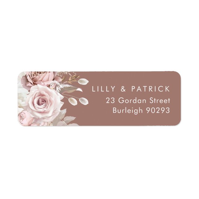 Dusty Rose & Blush Clay Wedding Return Address (Front)